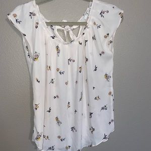 Floral print tie back tank top